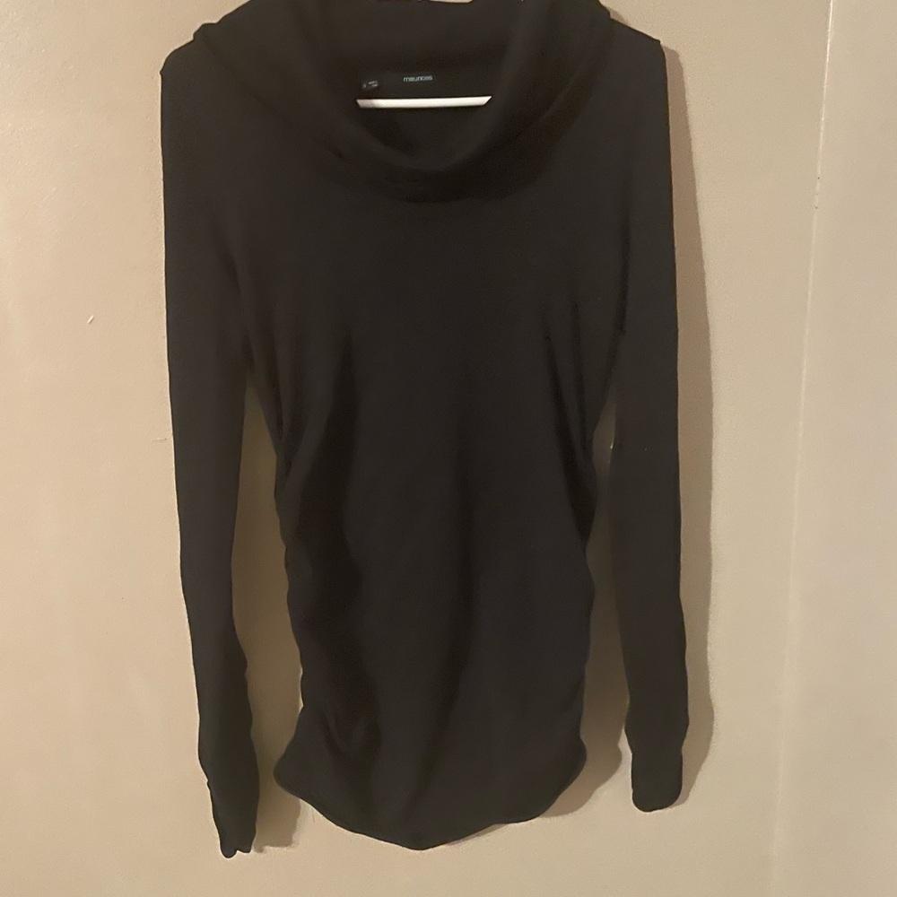Maurices Black Cowl Neck Sweater with Long Sleeves